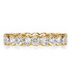 Sterling Silver Round Cut CZ Eternity Wedding Band - Bezel Set