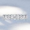 Sterling Silver Round Cut CZ Eternity Wedding Band - Bezel Set