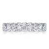 Sterling Silver Round Cut CZ Eternity Wedding Band - Bezel Set