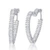 Sterling Silver Heart Hoop Earrings - 40.5mm Diameter