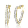 Sterling Silver Heart Hoop Earrings - 40.5mm Diameter