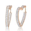 Sterling Silver Heart Hoop Earrings - 40.5mm Diameter