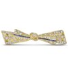 Vintage Blue & White Bow Brooch - 925 Sterling Silver, Milgrain Detail