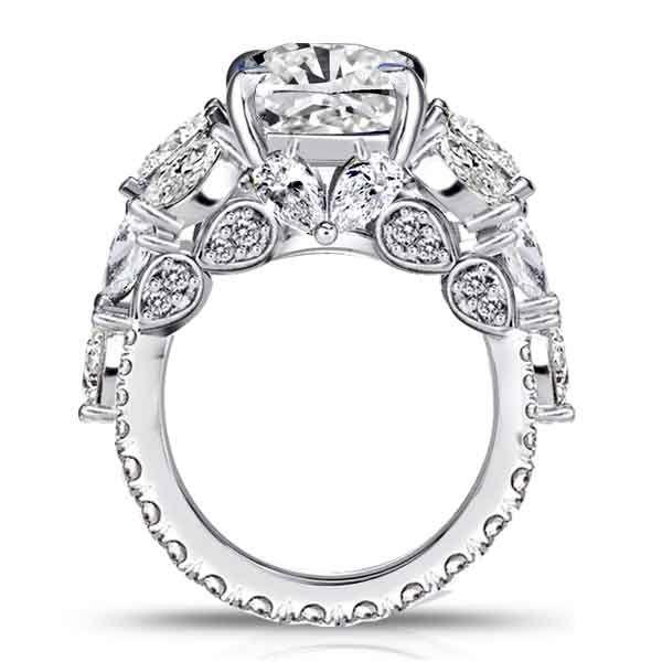 Radiant & Pear Cut Sterling Silver Multi-Shape Engagement Ring - 10.99 CT