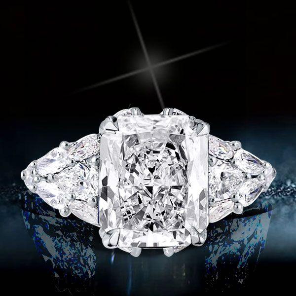 Radiant & Pear Cut Sterling Silver Multi-Shape Engagement Ring - 10.99 CT