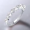Sterling Silver Pearl Ring - Half Eternity Band for Women