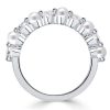 Sterling Silver Pearl Ring - Half Eternity Band for Women