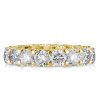 9.20 CT. TW. Cross Prong Eternity Wedding Band in 18K Gold Plated Sterling Silver