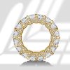 9.20 CT. TW. Cross Prong Eternity Wedding Band in 18K Gold Plated Sterling Silver