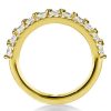 Marquise & Round Cut CZ Wedding Band - 18K Gold Plated Sterling Silver