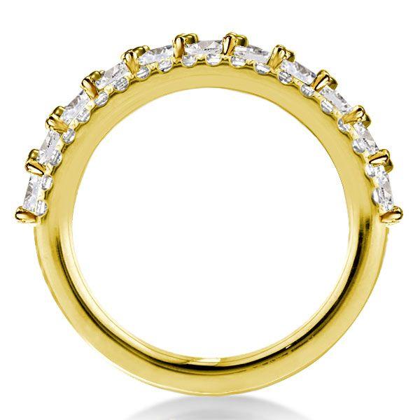 Marquise & Round Cut CZ Wedding Band - 18K Gold Plated Sterling Silver