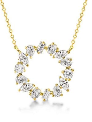 18K Gold Plated Sterling Silver Circle Pendant Necklace for Women