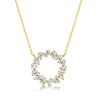 18K Gold Plated Sterling Silver Circle Pendant Necklace for Women