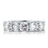 Cushion Cut Half Eternity Sterling Silver Wedding Band - 3.75 CTW