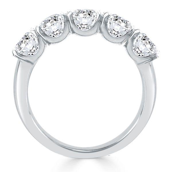 Cushion Cut Half Eternity Sterling Silver Wedding Band - 3.75 CTW