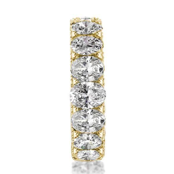 Golden Eternity Oval White Sapphire Wedding Band - 18K Gold Plated Sterling Silver