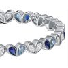 Sterling Silver Pear Cut Blue Sapphire Tennis Bracelet for Weddings and Formal Wear