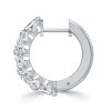 Cushion Cut Triple Row Hoop Earrings in Rhodium Plated Sterling Silver