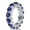 Eternity Sterling Silver Created Sapphire Wedding Band (6.55 CTW)