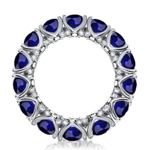 Eternity Sterling Silver Created Sapphire Wedding Band (6.55 CTW)