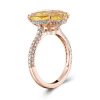 Rose Gold Oval Champagne Sapphire Engagement Ring - 5.00 CT Created Gemstone