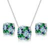 Aquamarine & Multicolor Gemstone Necklace Earrings Set - 925 Sterling Silver