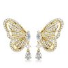 Dancing Butterfly White Sapphire Sterling Silver Drop Earrings for Women