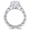 Emerald & Created White Sapphire Eternity Engagement Ring - Sterling Silver