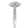 Snowflake Aquamarine Engagement Ring - Sterling Silver