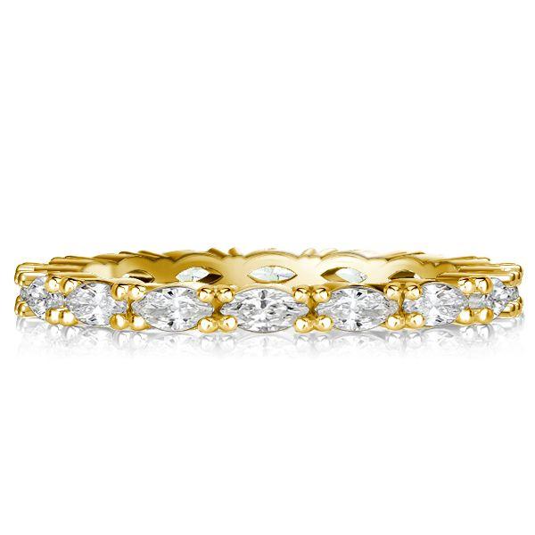 Marquise Cut CZ Wedding Band for Women - 18K Gold Plated Sterling Silver