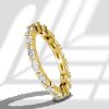 Marquise Cut CZ Wedding Band for Women - 18K Gold Plated Sterling Silver