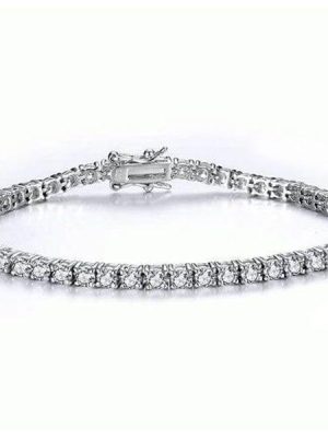 Created White Sapphire Tennis Bracelet - Sterling Silver (6-9.5 inch)