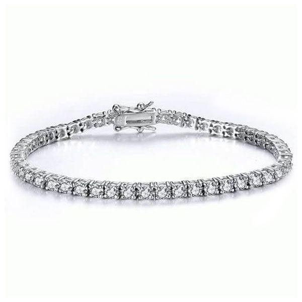 Created White Sapphire Tennis Bracelet - Sterling Silver (6-9.5 inch)