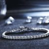 Created White Sapphire Tennis Bracelet - Sterling Silver (6-9.5 inch)