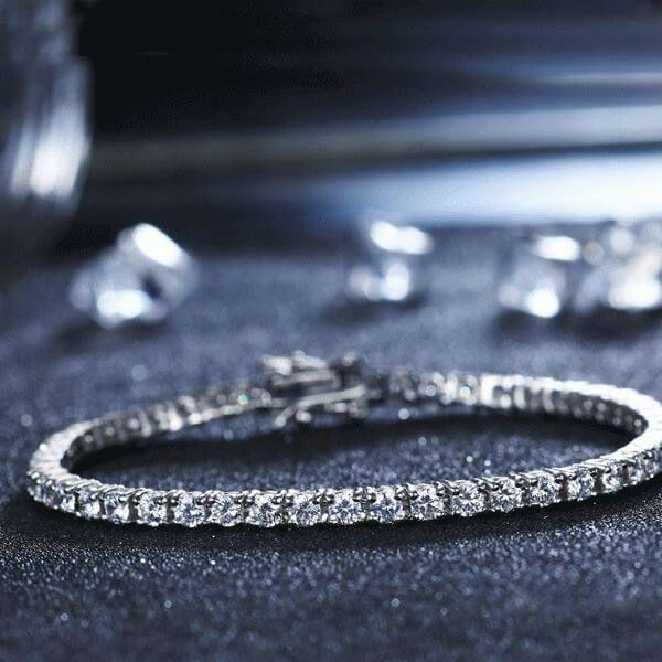 Created White Sapphire Tennis Bracelet - Sterling Silver (6-9.5 inch)