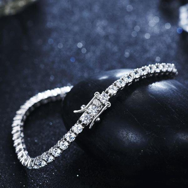 Created White Sapphire Tennis Bracelet - Sterling Silver (6-9.5 inch)