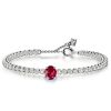 Oval and Round Cut Ruby Tennis Bracelet in 925 Sterling Silver with 2.63 CT. TW
