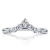 Curved Sterling Silver Wedding Band with 0.75 CTW Accent Stones