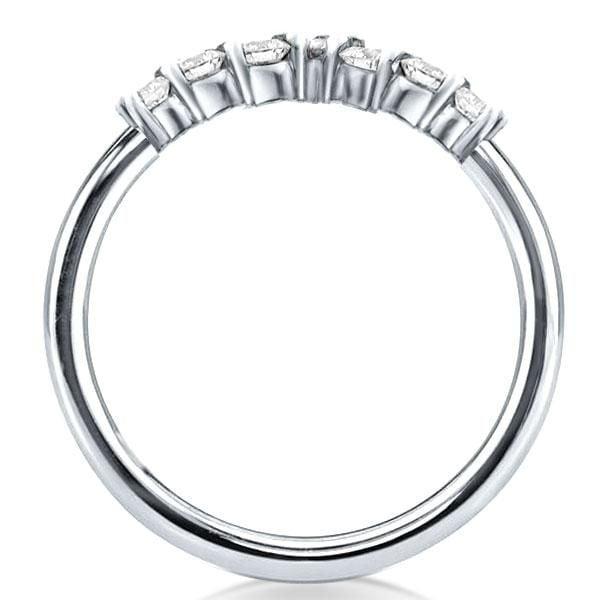 Curved Sterling Silver Wedding Band with 0.75 CTW Accent Stones