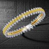 Princess Cut Yellow Topaz Bracelet in Sterling Silver - Wedding Jewelry