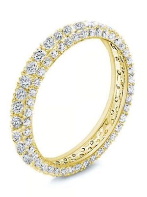 Eternity Band - 18K Gold Plated Sterling Silver Wedding Ring - 1.80 CT. TW.