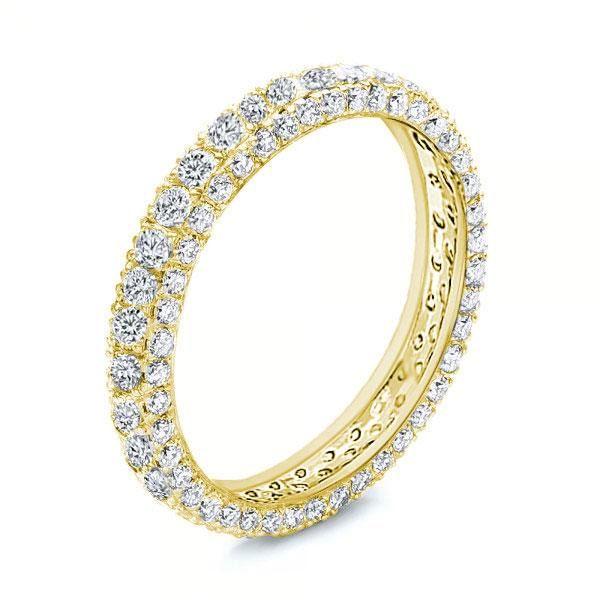 Eternity Band - 18K Gold Plated Sterling Silver Wedding Ring - 1.80 CT. TW.