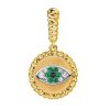Emerald Evil Eye Necklace for Women, 925 Sterling Silver Golden Plated Pendant