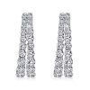 Sterling Silver Round Cut Double Hoop Earrings - 6.44 CT. TW.