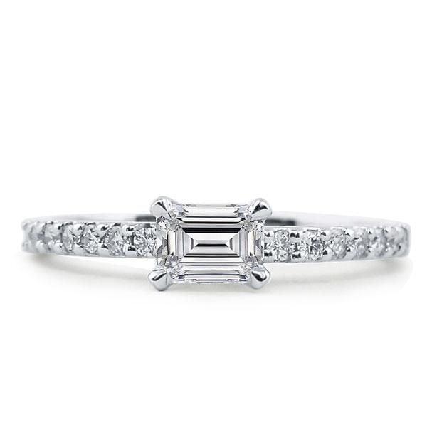 Stackable Black Stone Band Set in 925 Sterling Silver with Emerald, Asscher, and Baguette Cuts