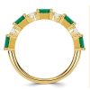 Emerald Green Asscher Cut Half Eternity Band in 18K Gold Plated Sterling Silver