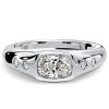 East West Flush Setting Cushion Cut Engagement Ring for Women in Sterling Silver
