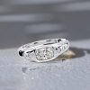 East West Flush Setting Cushion Cut Engagement Ring for Women in Sterling Silver