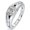 East West Flush Setting Cushion Cut Engagement Ring for Women in Sterling Silver
