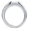 East West Flush Setting Cushion Cut Engagement Ring for Women in Sterling Silver